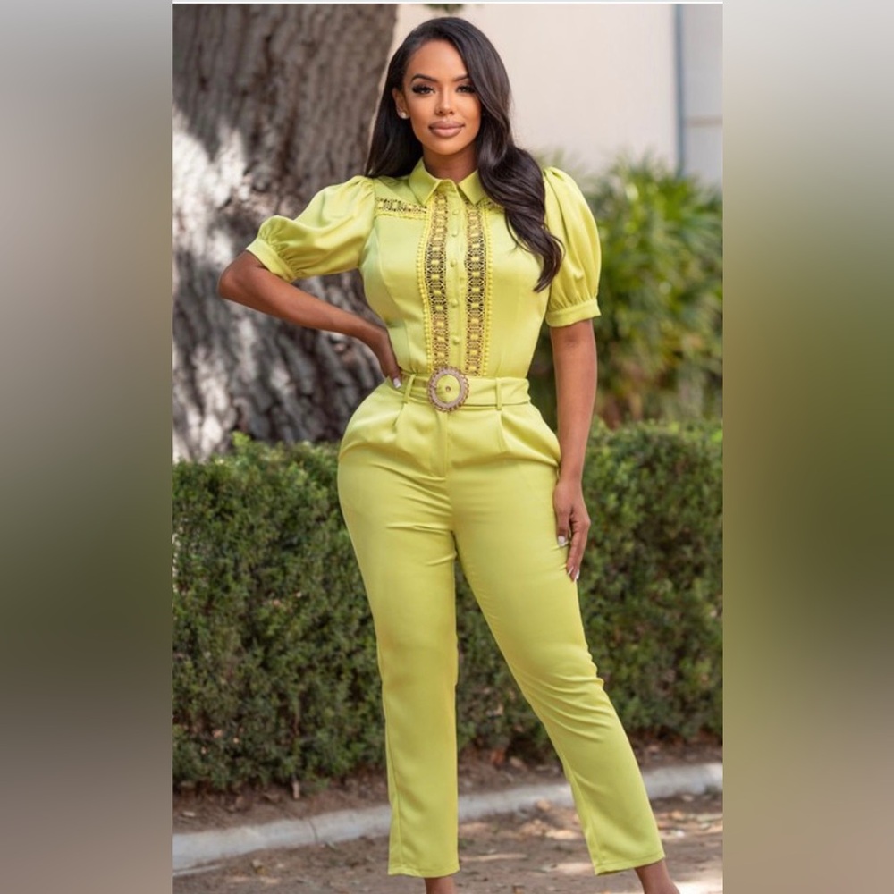 Vibrant Lime Green Fabric Set